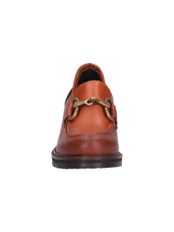 Mocassino tacco largo Barbara Brera da donna cuoio