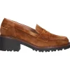 Mocassino tacco largo Confort da donna cuoio