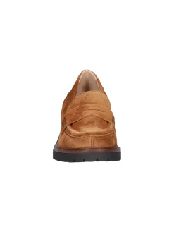 Mocassino tacco largo Confort da donna cuoio