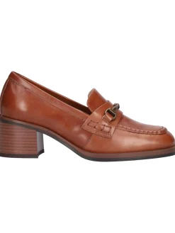 Mocassino tacco largo Nero Giardini da donna cuoio