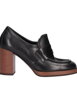 Mocassino tacco largo Nero Giardini da donna nero