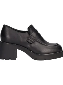 Mocassino tacco largo Nero Giardini da donna nero
