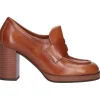 Mocassino tacco largo Nero Giardini da donna cuoio