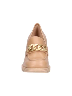 Mocassino tacco largo Nero Giardini da donna cuoio