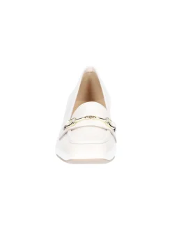 Mocassino tacco largo Nero Giardini da donna bianco