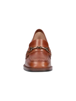 Mocassino tacco largo Nero Giardini da donna cuoio