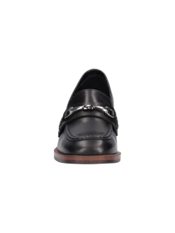 Mocassino tacco largo Nero Giardini da donna nera
