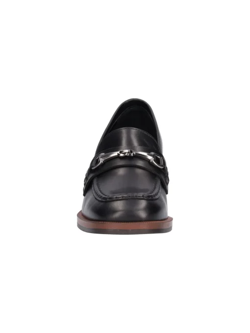 Mocassino tacco largo Nero Giardini da donna nera