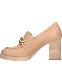 Mocassino tacco largo Nero Giardini da donna cuoio