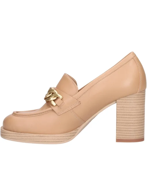Mocassino tacco largo Nero Giardini da donna cuoio