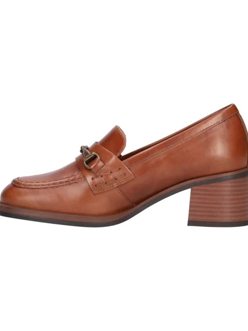 Mocassino tacco largo Nero Giardini da donna cuoio