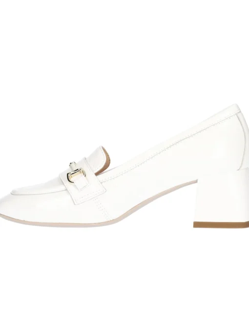 Mocassino tacco largo Nero Giardini da donna bianco