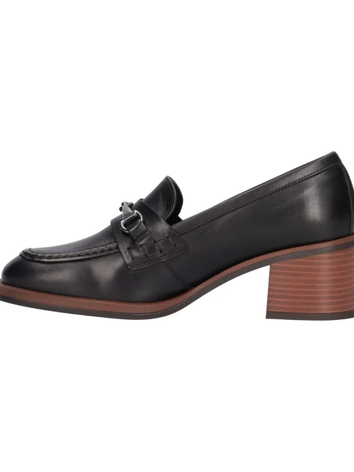 Mocassino tacco largo Nero Giardini da donna nera