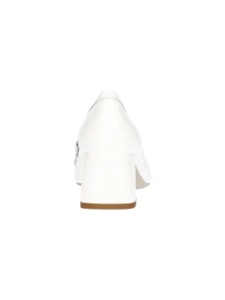 Mocassino tacco largo Nero Giardini da donna bianco