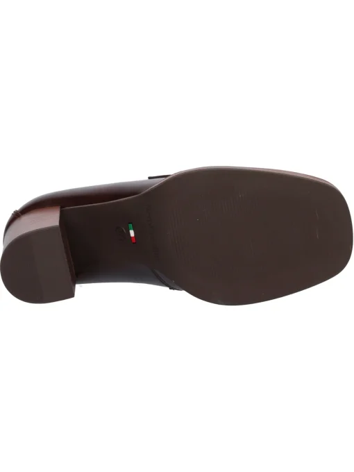 Mocassino tacco largo Nero Giardini da donna testa di moro