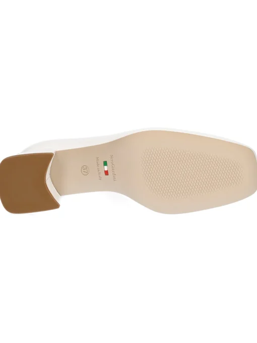 Mocassino tacco largo Nero Giardini da donna bianco
