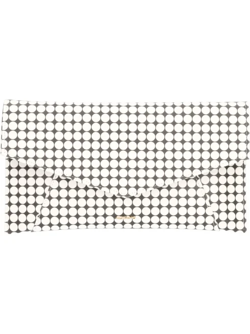 Pochette elegante Albano da donna a pois neri e bianchi