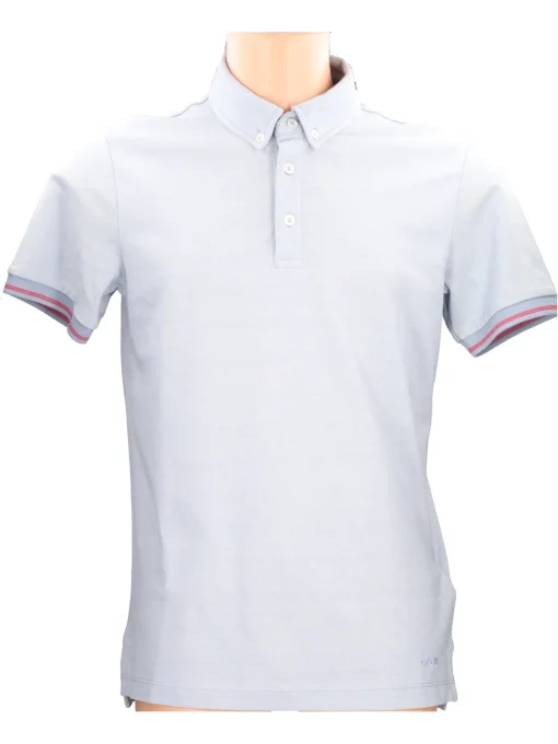 Polo a maniche corte Geox Oxford da uomo celeste