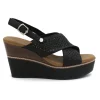 Sandalo Carmela donna nero con zeppa