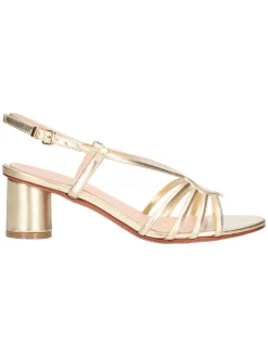 Sandalo con tacco basso Albano da donna platino metal
