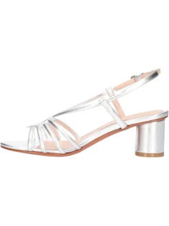 Sandalo con tacco basso Albano da donna argento metal
