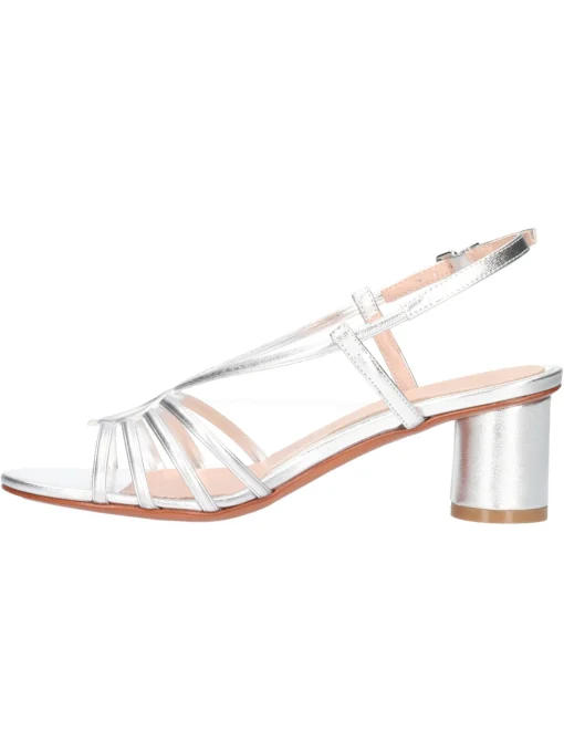 Sandalo con tacco basso Albano da donna argento metal