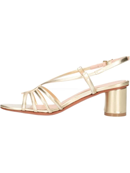 Sandalo con tacco basso Albano da donna platino metal