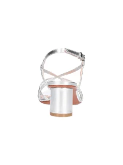 Sandalo con tacco basso Albano da donna argento metal