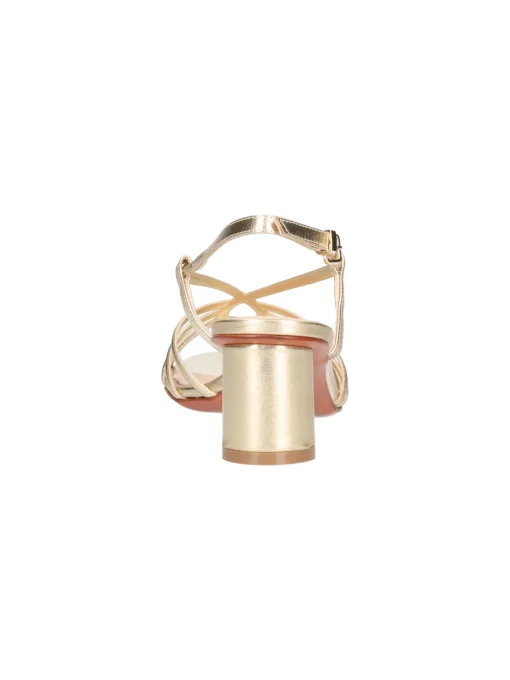 Sandalo con tacco basso Albano da donna platino metal