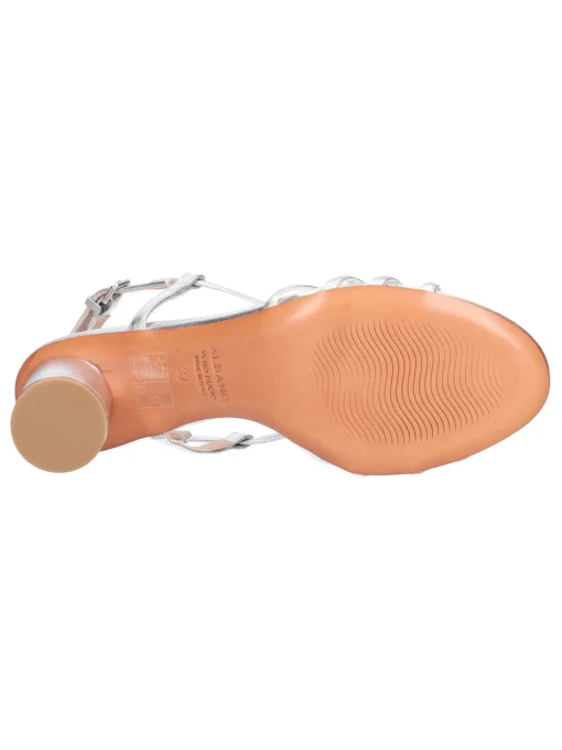 Sandalo con tacco basso Albano da donna argento metal