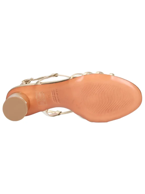 Sandalo con tacco basso Albano da donna platino metal