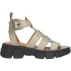 Sandalo con tacco basso Geox Lisbona da donna verde
