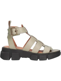 Sandalo con tacco basso Geox Lisbona da donna verde