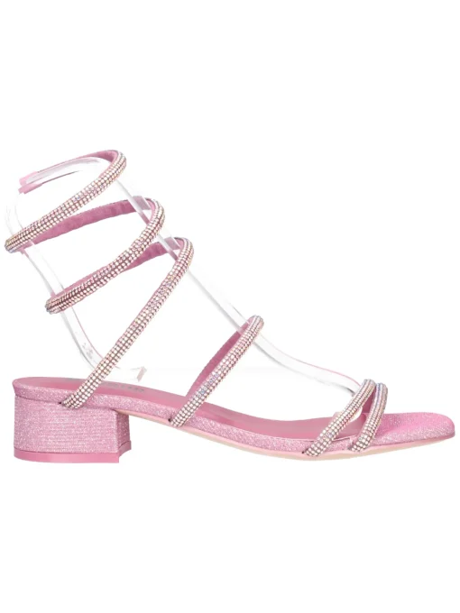 Sandalo con tacco basso Menbur da donna rosa glitter