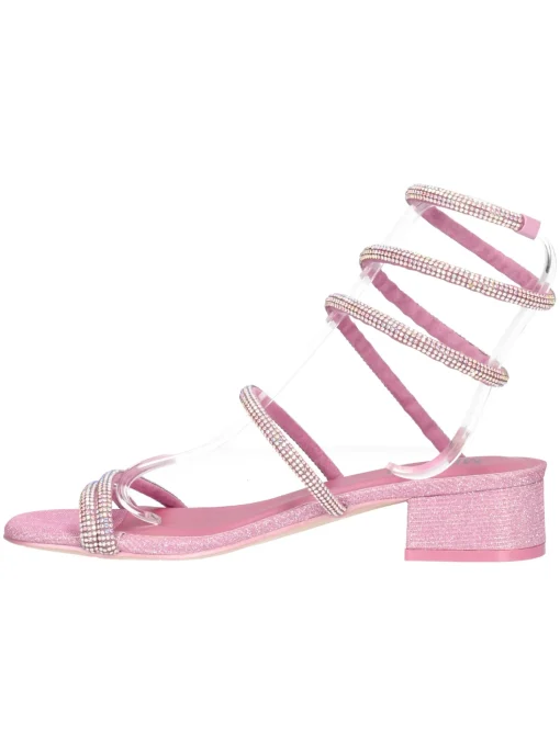 Sandalo con tacco basso Menbur da donna rosa glitter