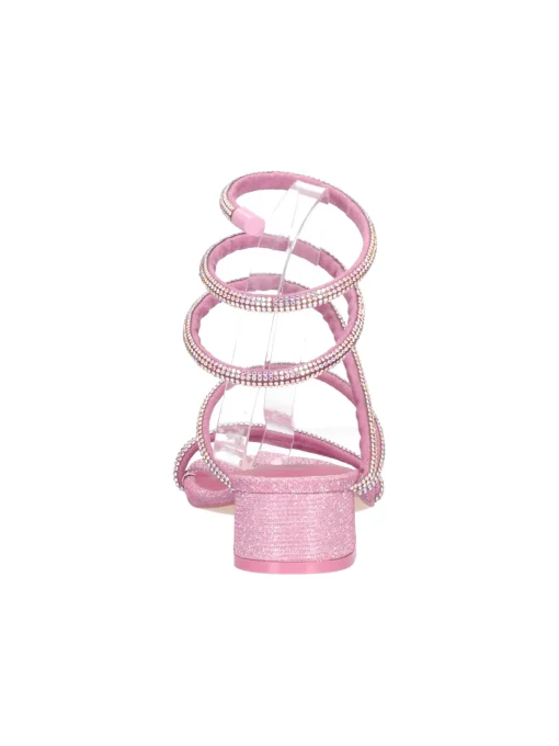 Sandalo con tacco basso Menbur da donna rosa glitter