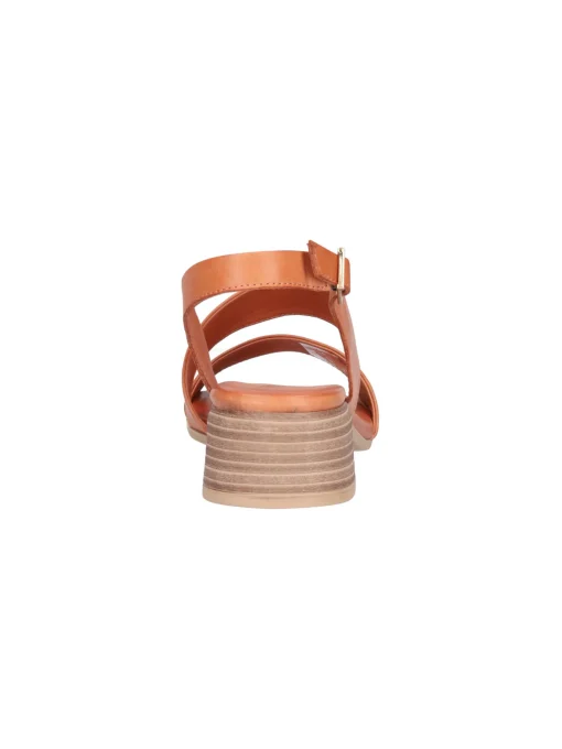 Sandalo con tacco basso Melluso Walk da donna cuoio