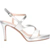 Sandalo con tacco fino Albano da donna argento metal