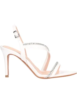 Sandalo con tacco fino Albano da donna bianco