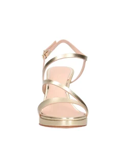 Sandalo con tacco fino Albano da donna platino metal