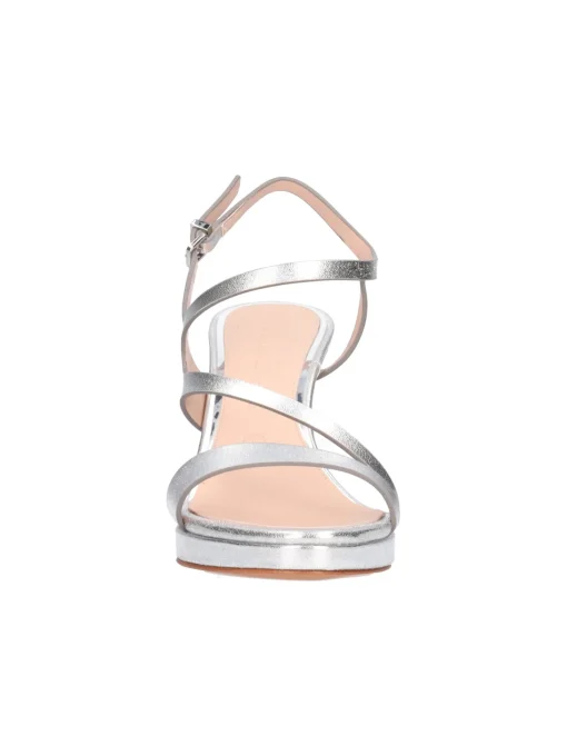 Sandalo con tacco fino Albano da donna argento metal