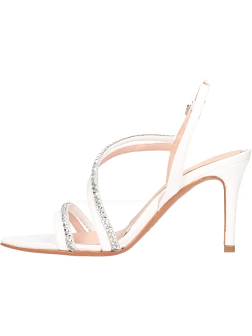 Sandalo con tacco fino Albano da donna bianco