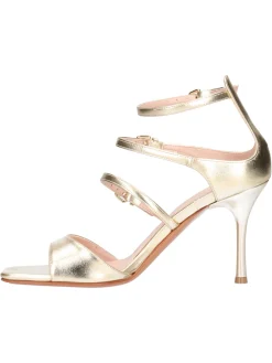 Sandalo con tacco fino Albano da donna platino metal