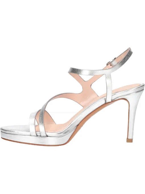 Sandalo con tacco fino Albano da donna argento metal