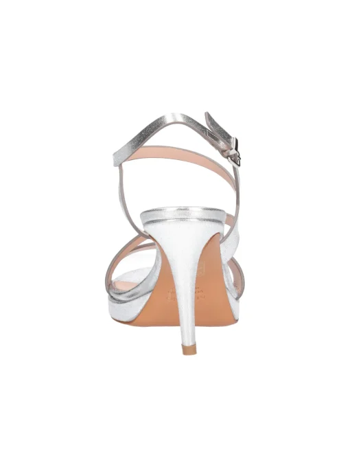Sandalo con tacco fino Albano da donna argento metal