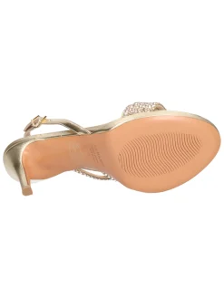 Sandalo con tacco fino Albano da donna platino metal