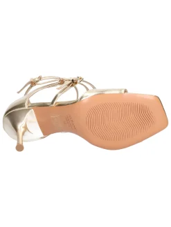 Sandalo con tacco fino Albano da donna platino metal