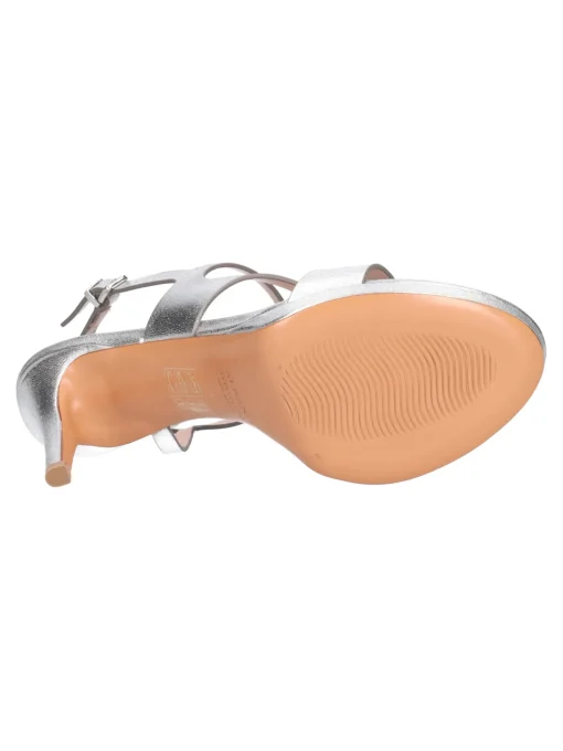 Sandalo con tacco fino Albano da donna argento metal