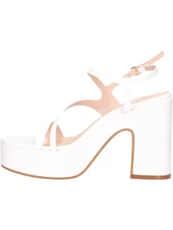 Sandalo con tacco largo Albano da donna bianco