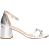 Sandalo con tacco largo Liviana da donna argento metal
